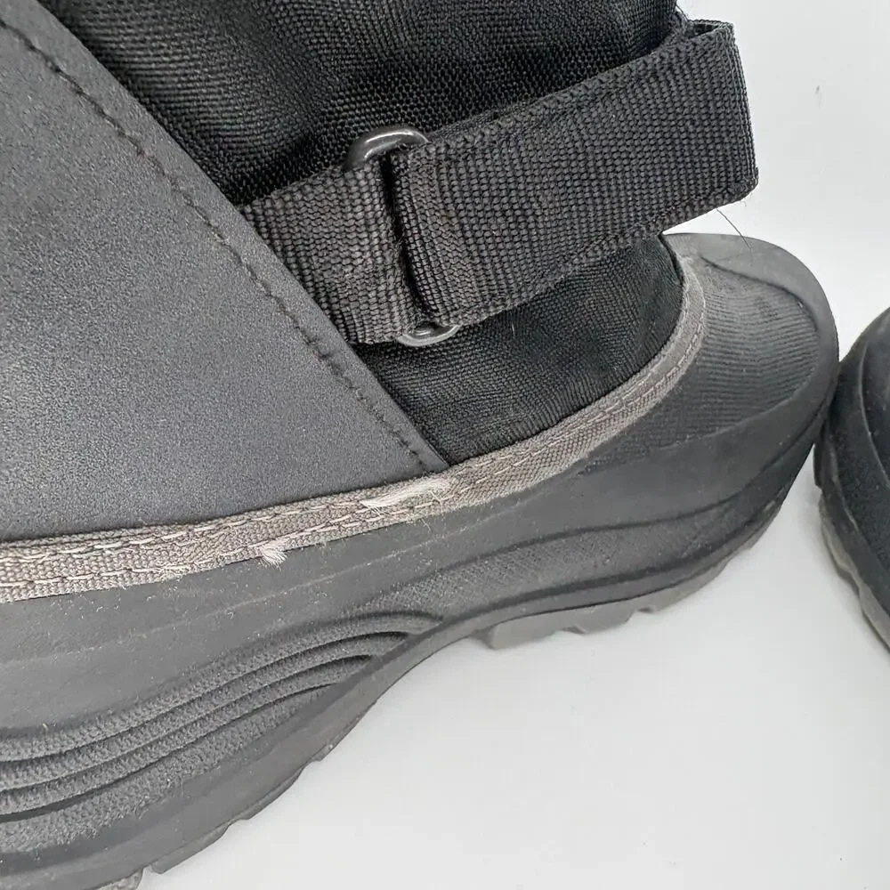 Kamik Waterproof Winter Snow Boots Black Red Lined Size 5 Drawstring Strap